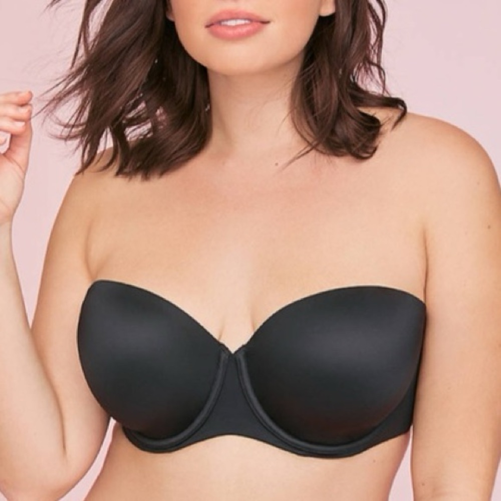 💥 Cacique Black Lightly Lined Multi-Way Strapless Bra